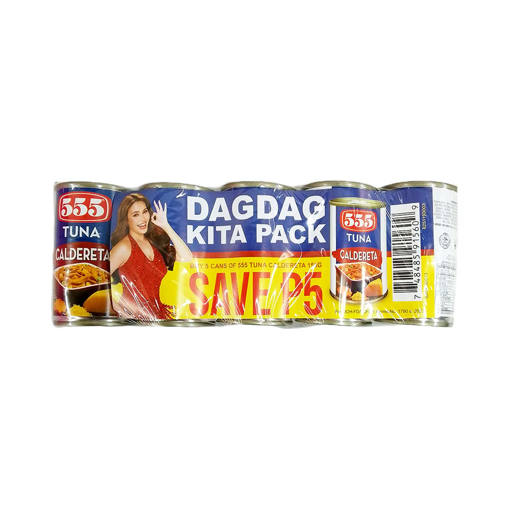 555 Tuna Flakes Caldereta Dagdag Kita Pack 155g x 5's