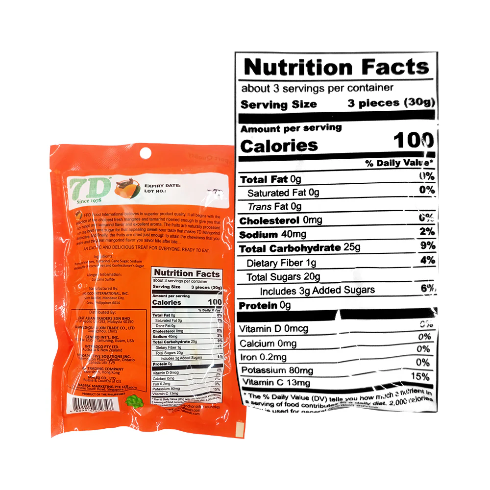 7D Dried Fruits Mangorind 90g - Image 2