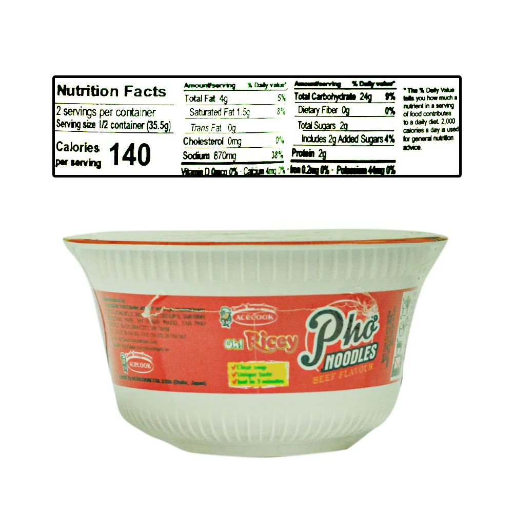 Acecook Oh! Ricey Instant Noodles Bowl 71g - Image 4