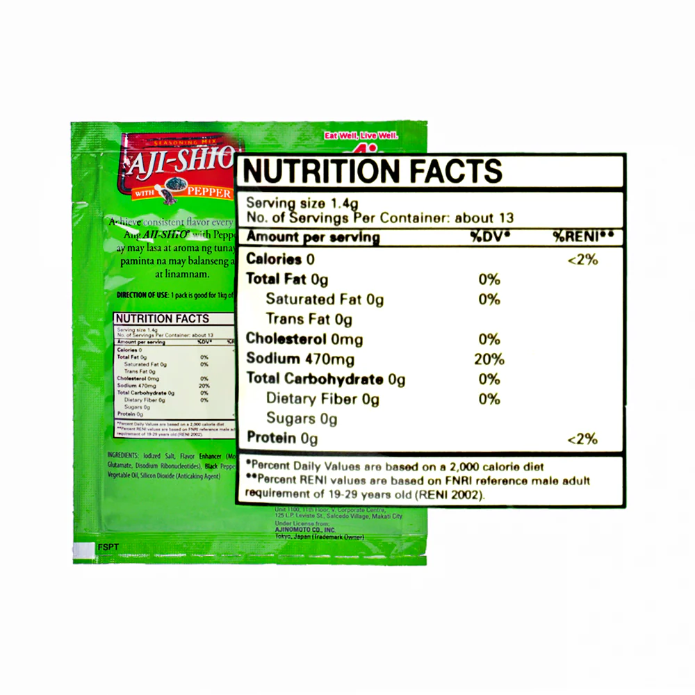 Ajinomoto Aji-Shio Seasoning Mix Pepper 18g - Image 2
