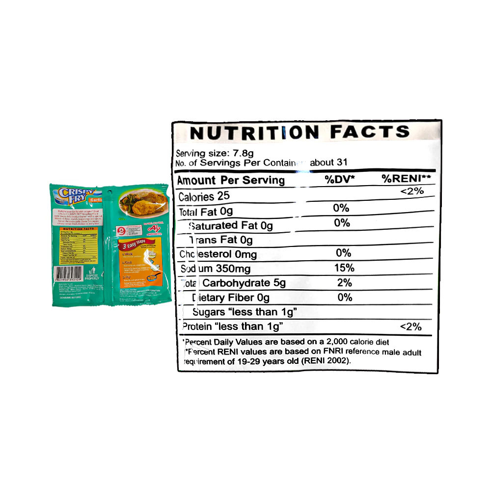 Ajinomoto Crispy Fry Breading Mix Garlic 62g - Image 3