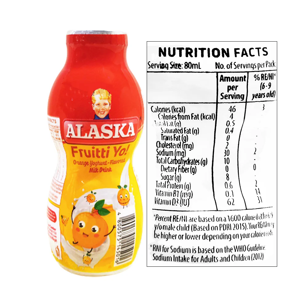 Alaska Fruitti Yo! Orange Yoghurt Flavored Milk Drink 80ml - Image 2