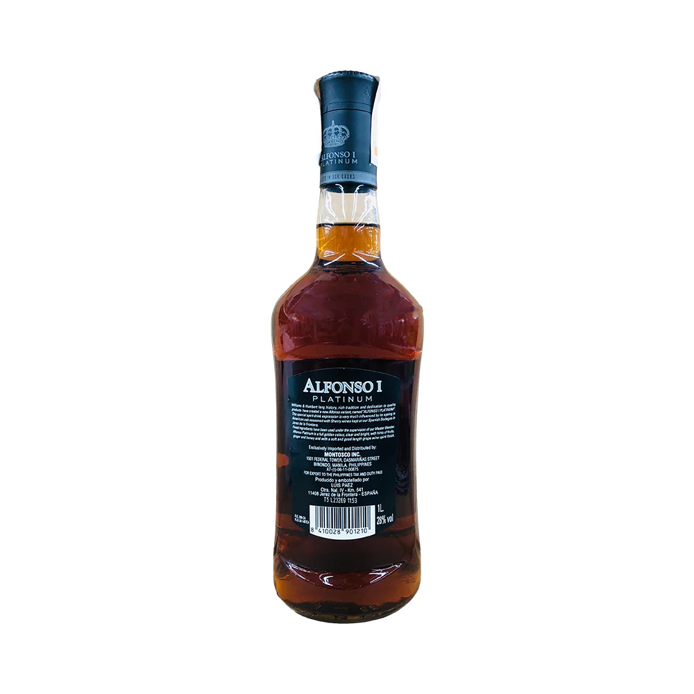 Alfonso 1 Platinum Solera Brandy 1L - Image 3