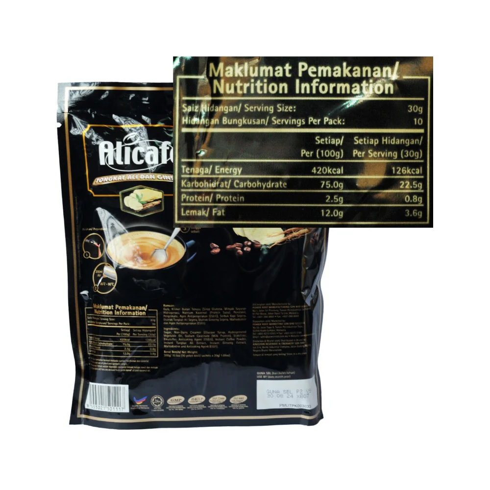 Alicafe Tongkat Ali Dan Ginseng Coffee 30g x 10's - Image 2