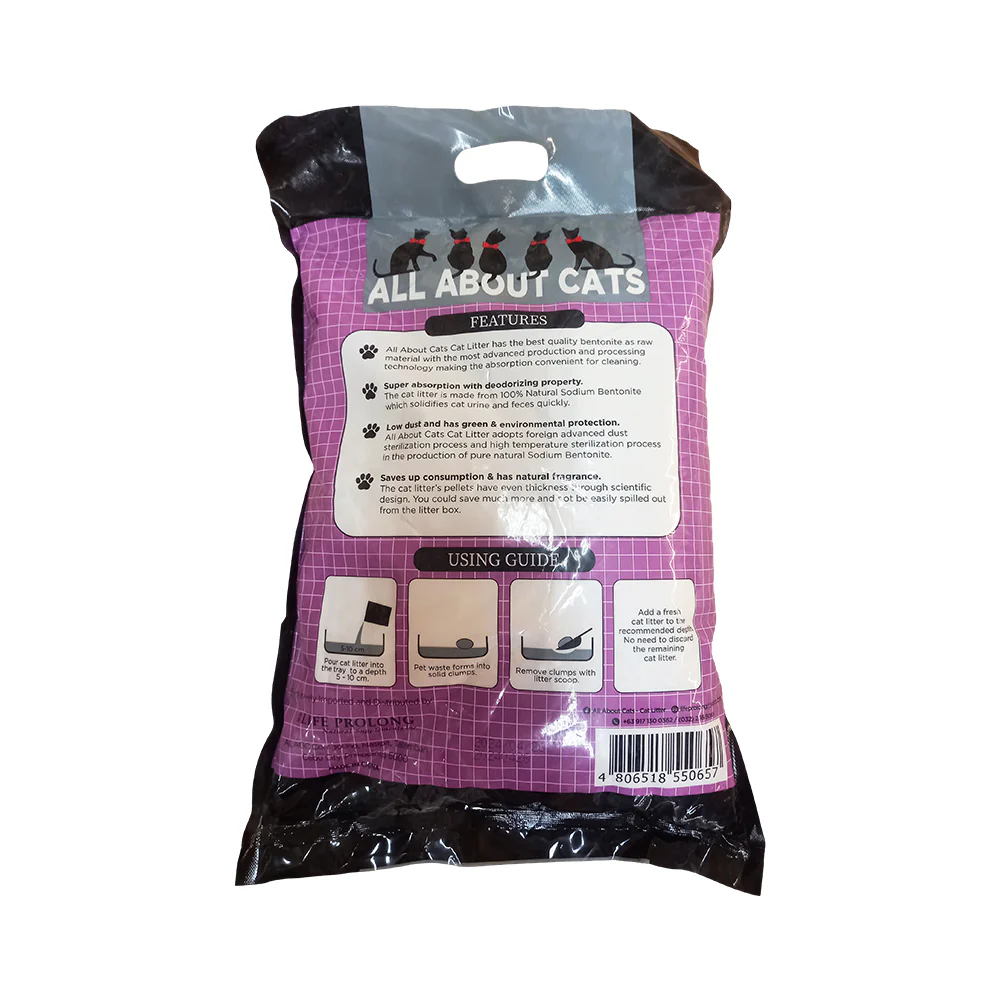 All About Cats Premium Cat Litter Bentonite Lovely Lavender 4kg - Image 2