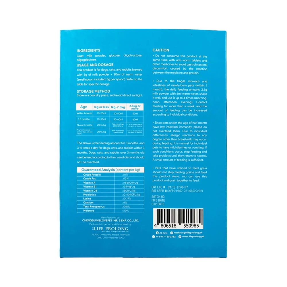 All Pets Goat's Milk Powder 150g - Image 2