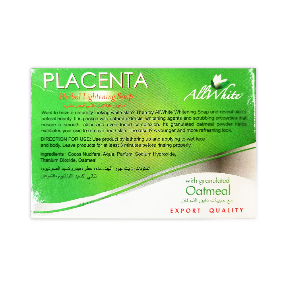 All White Placenta Herbal Lightening Soap Oatmeal 135g - Image 2