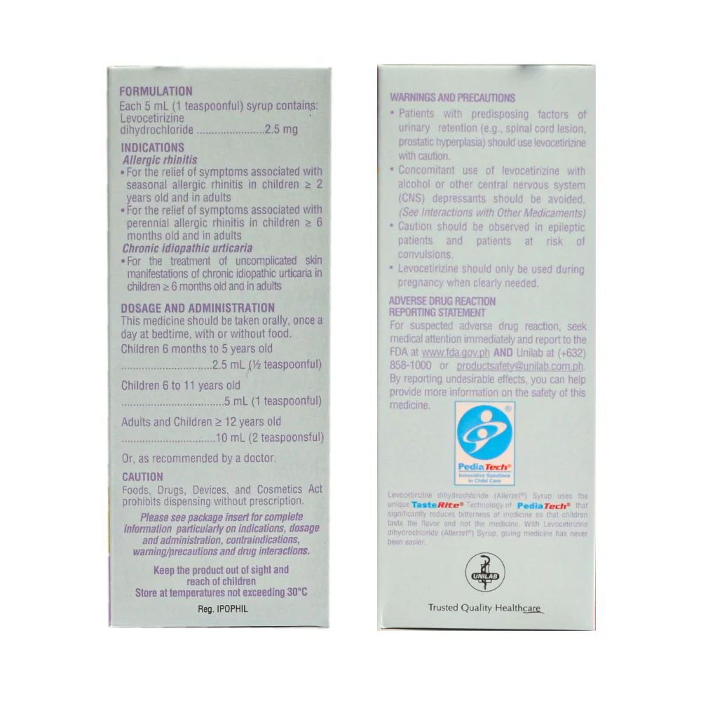 Allerzet 2.5mg/5ml Syrup 60ml - Image 3