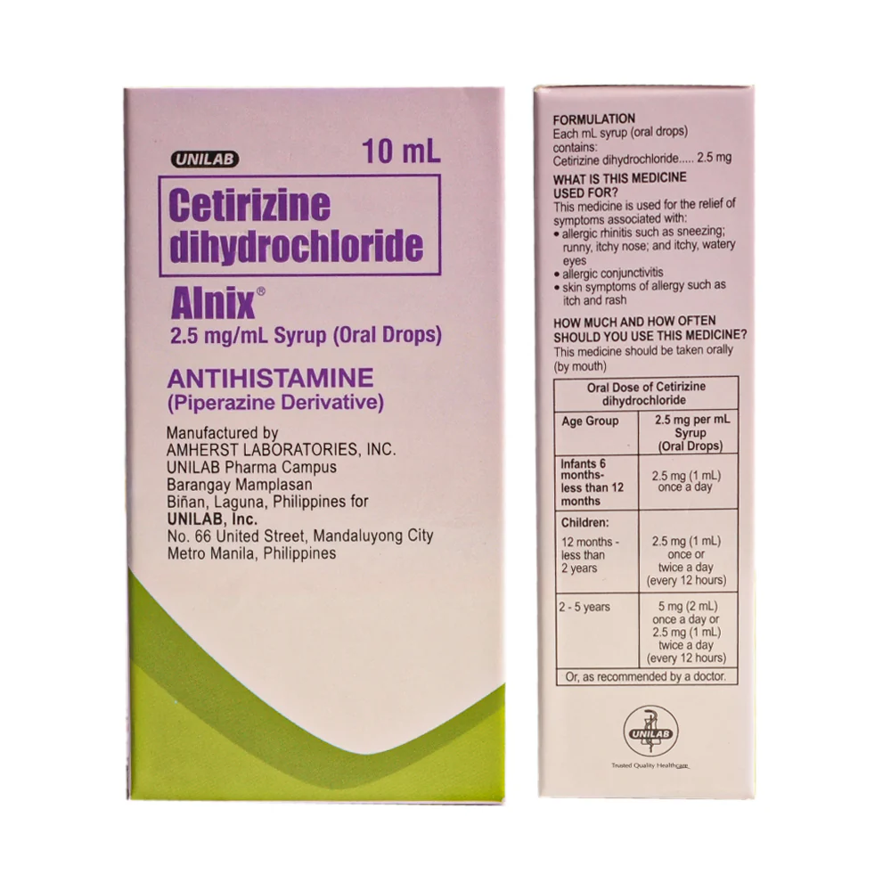 Alnix Cetirizine 2.5mg/ml Oral Drops 10ml - Image 3