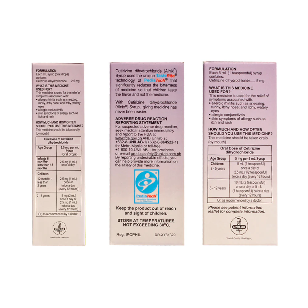 Alnix Cetirizine 5mg/5ml Syrup 30ml - Image 3