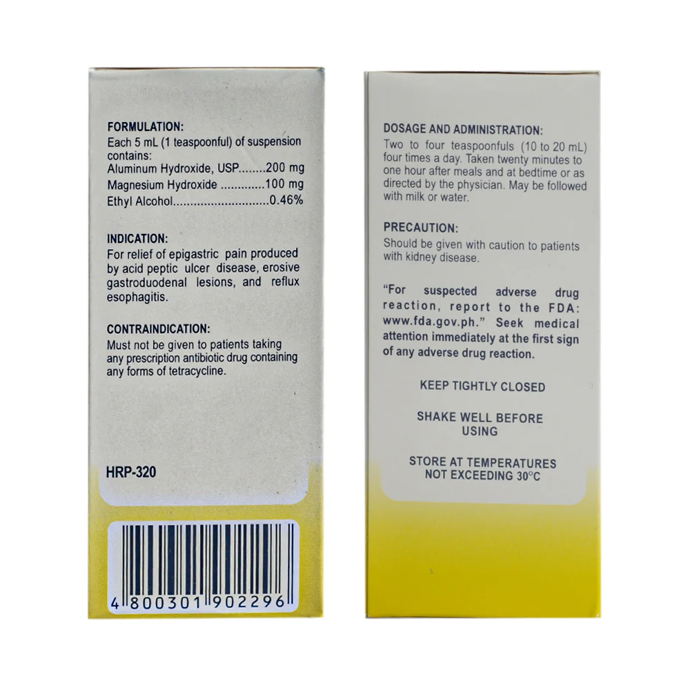 Aluminum Magnesium 200mg/100mg/5ml Suspension 60ml - Image 2
