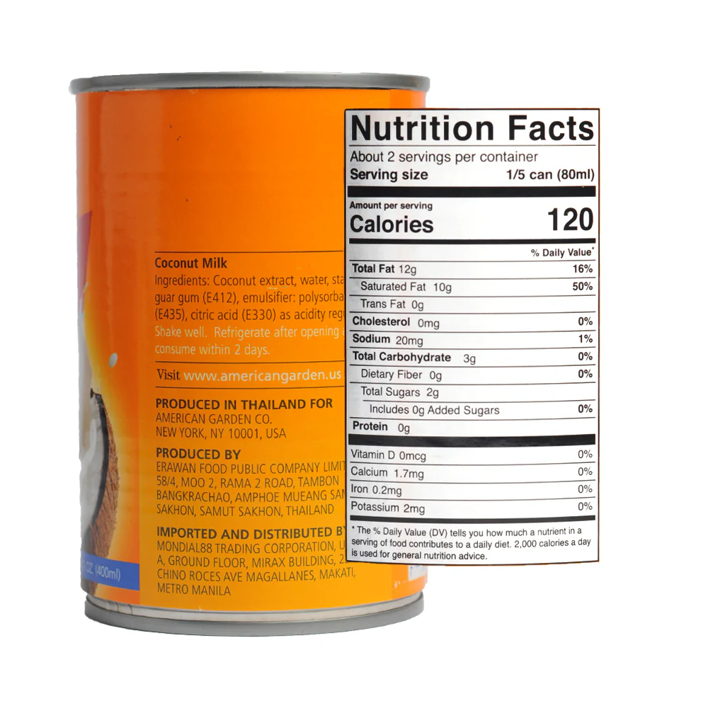 American Garden Coconut Milk 400ml - Image 2
