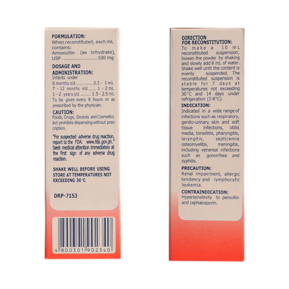 Amoxicillin 100mg/ml Oral Drops 10ml - Image 3