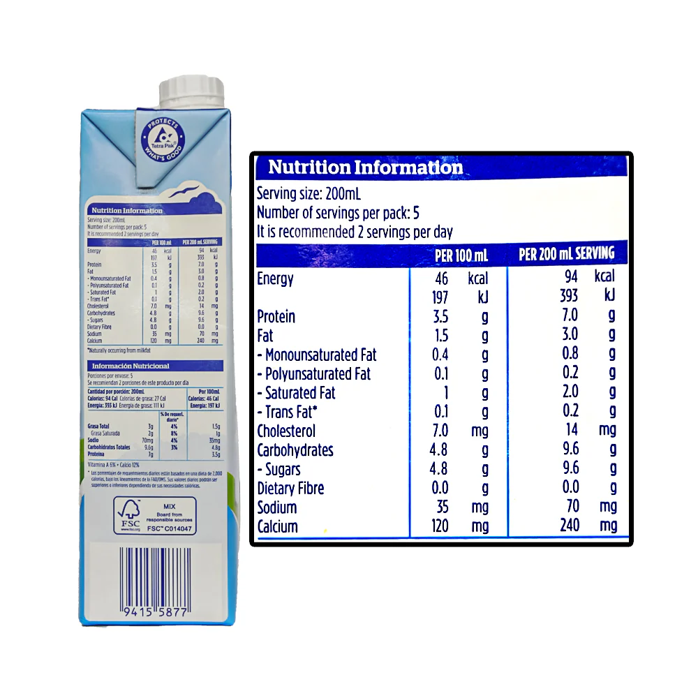 Anchor Low Fat Milk 1L - Image 2