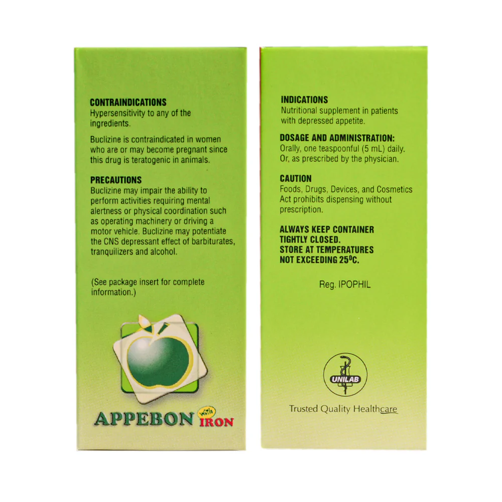 Appebon With Iron Buclizine Syrup 60ml - Image 3