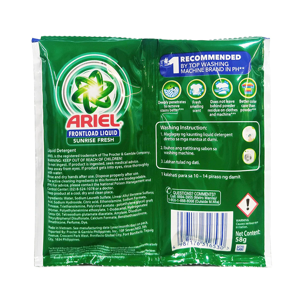 Ariel Frontload Liquid Sunrise Fresh 58g - Image 2