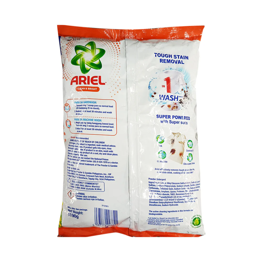 Ariel Detergent Powder Clean And Bright 1190g - Image 2