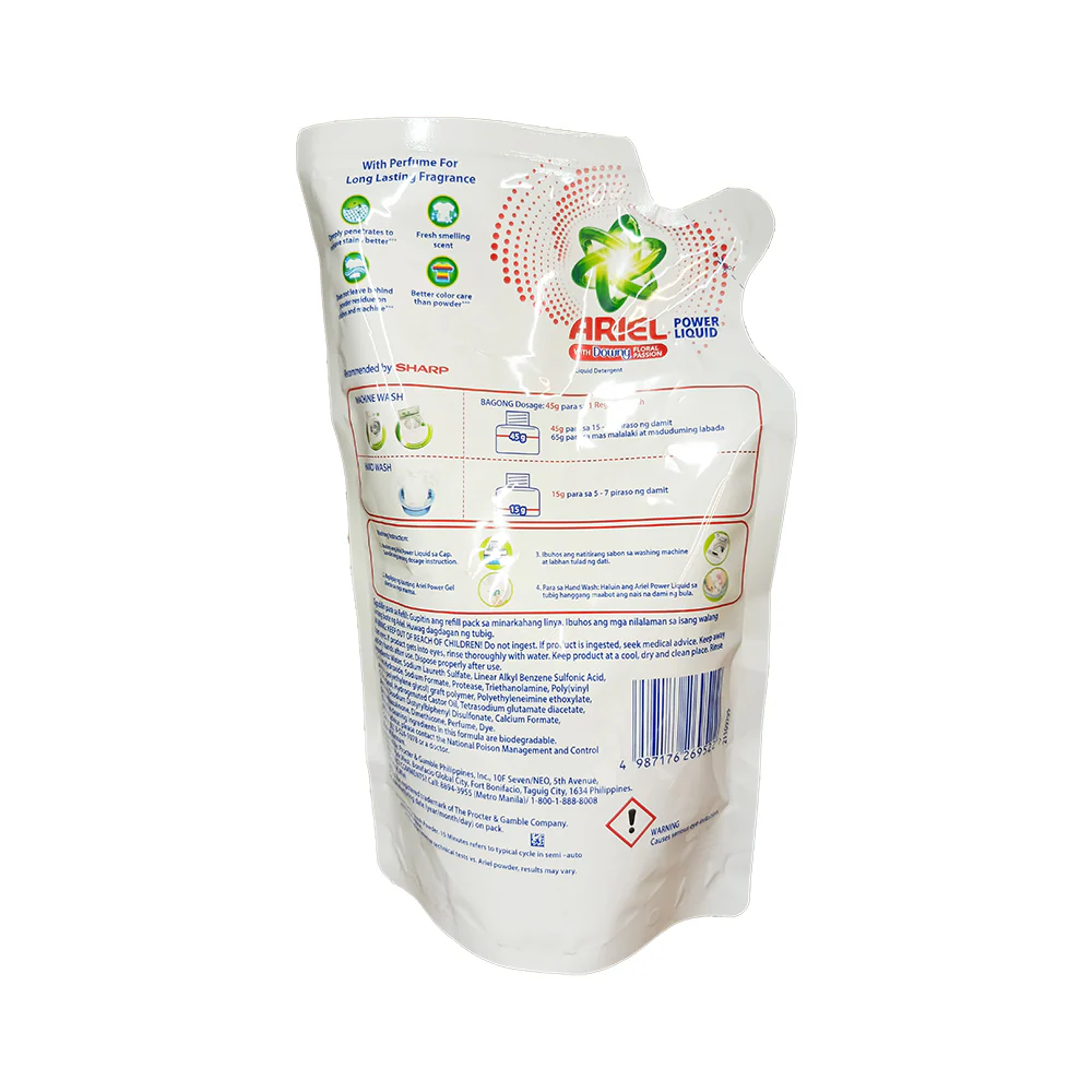Ariel Power Liquid With Downy Floral Passion 485g - Image 2
