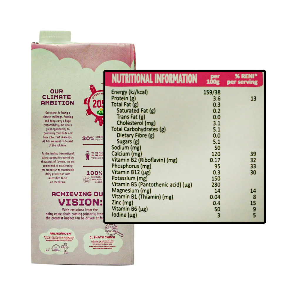 Arla Milk Goodness Skimmed 1L - Image 2