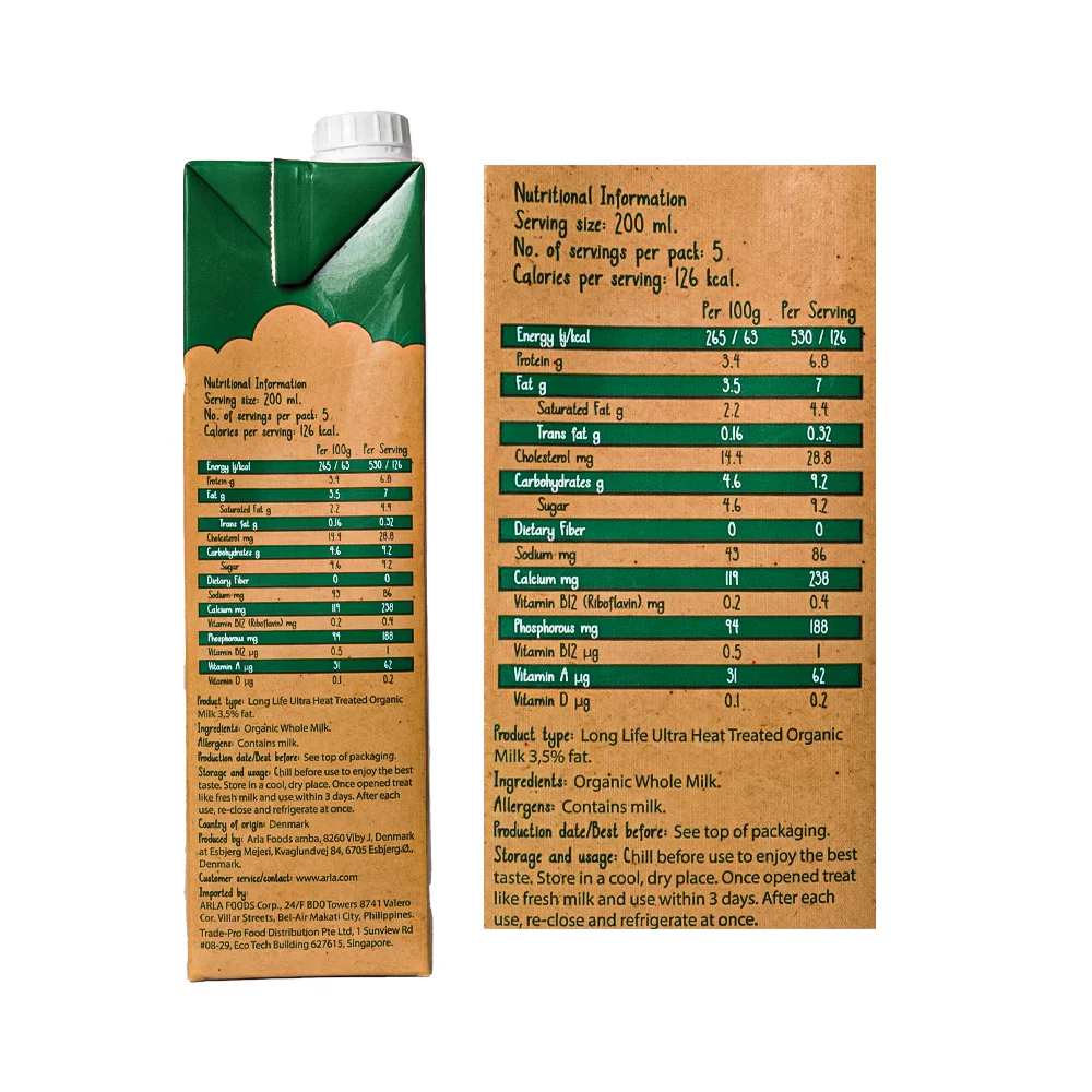Arla Organic Full Cream Milk 1L - Image 3