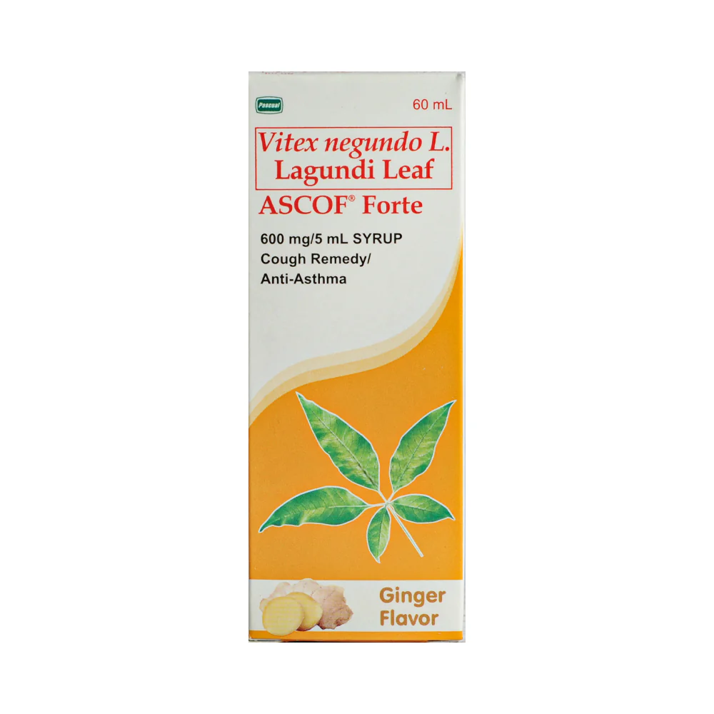 Ascof Forte Lagundi Ginger 600mg/5ml Syrup 60ml - Image 2