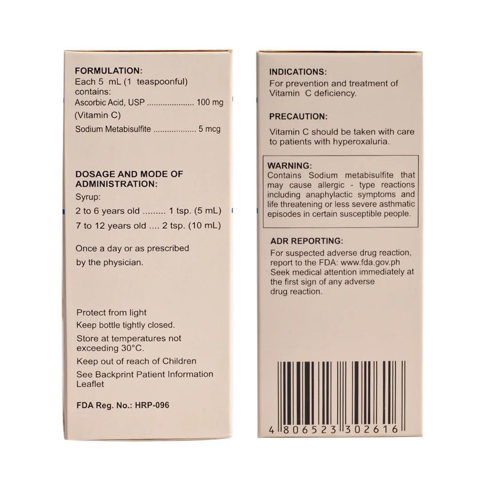 Ascorbic Acid 100mg/5ml Syrup 120ml - Image 2
