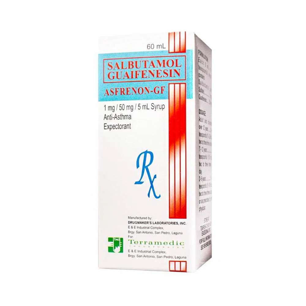 Asfrenon-GF Salbutamol Guaifenesin 1mg/50mg/5ml Syrup 60ml - Image 2
