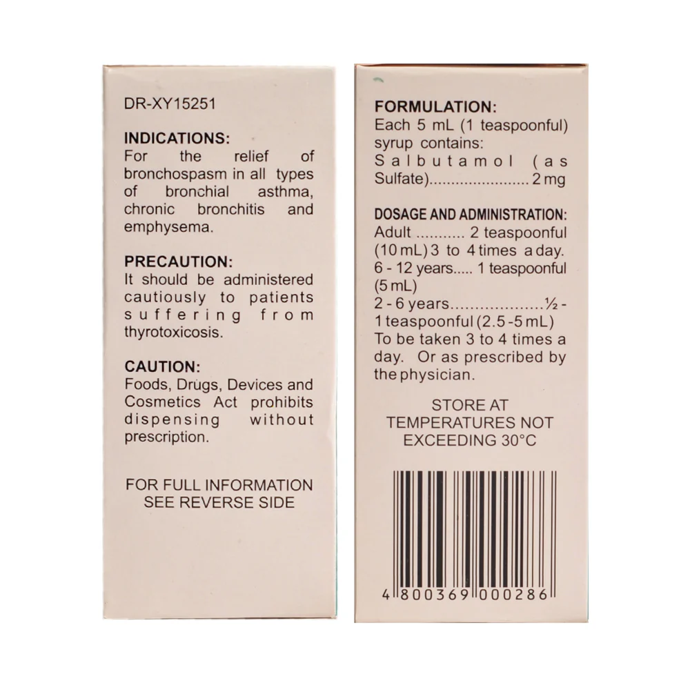 Asfrenon Salbutamol 2mg/5ml Syrup 60ml - Image 3