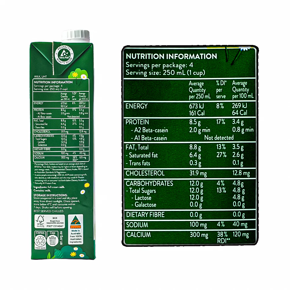 Australia's Own Full Cream Milk 1L - Image 3