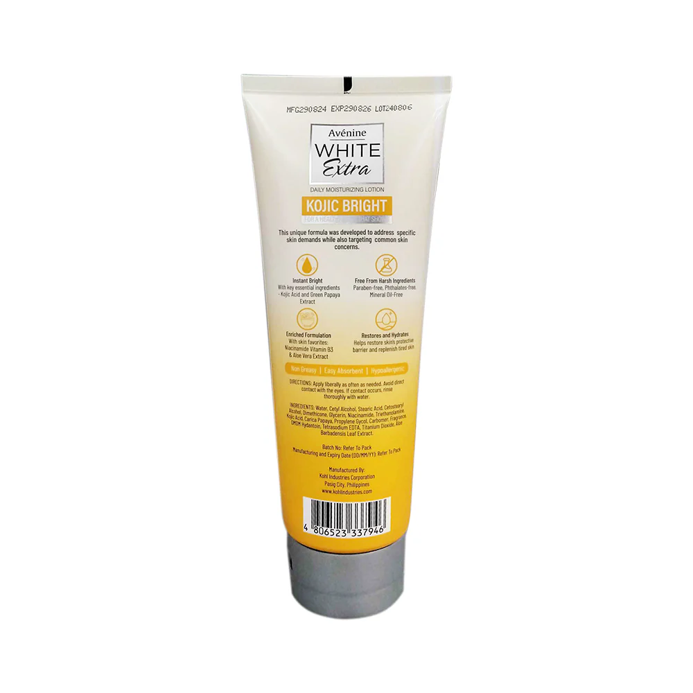 Avenine White Extra Kojic Bright Daily Moisturizing Lotion 250ml - Image 3