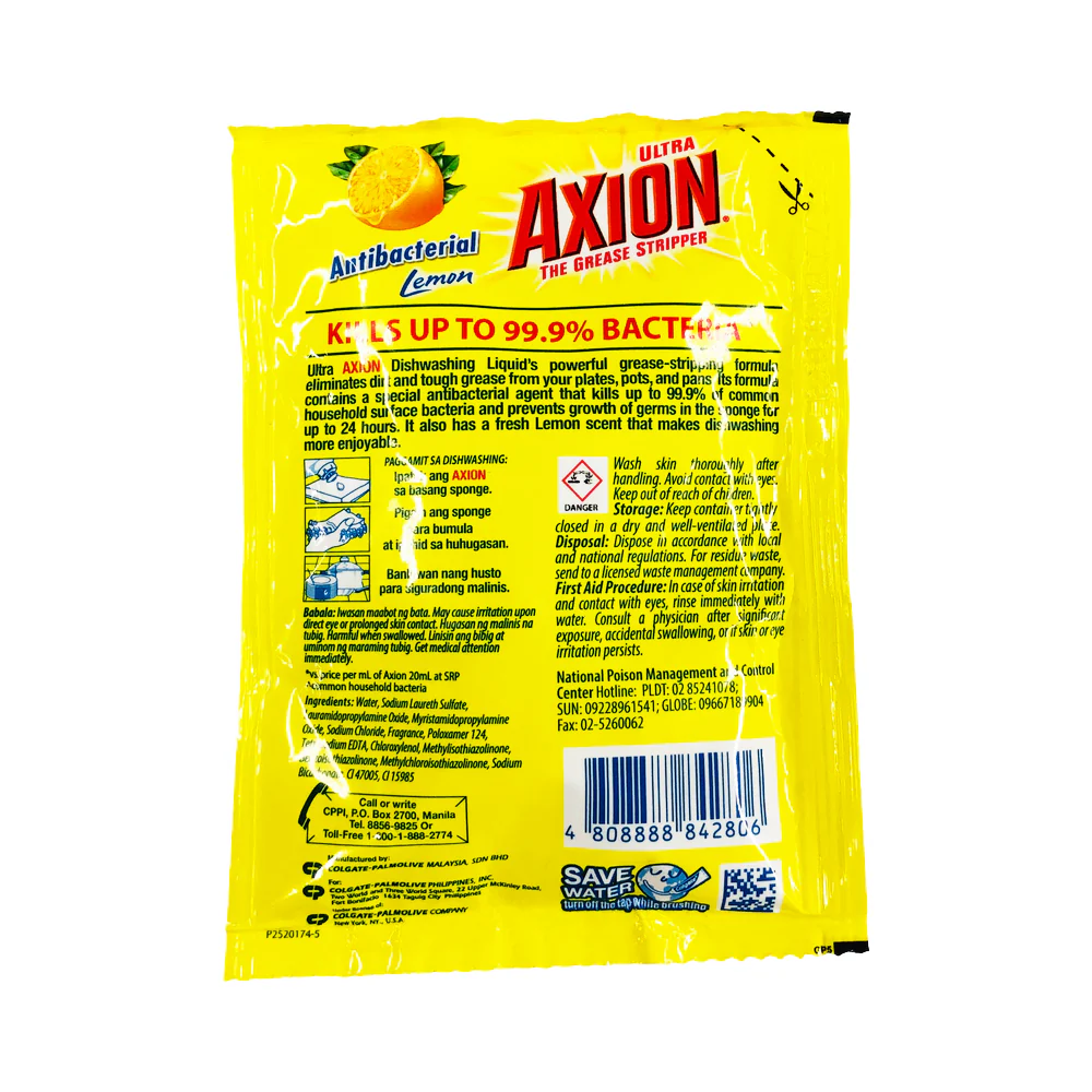 Axion Dishwashing Liquid Lemon 50ml - Image 2