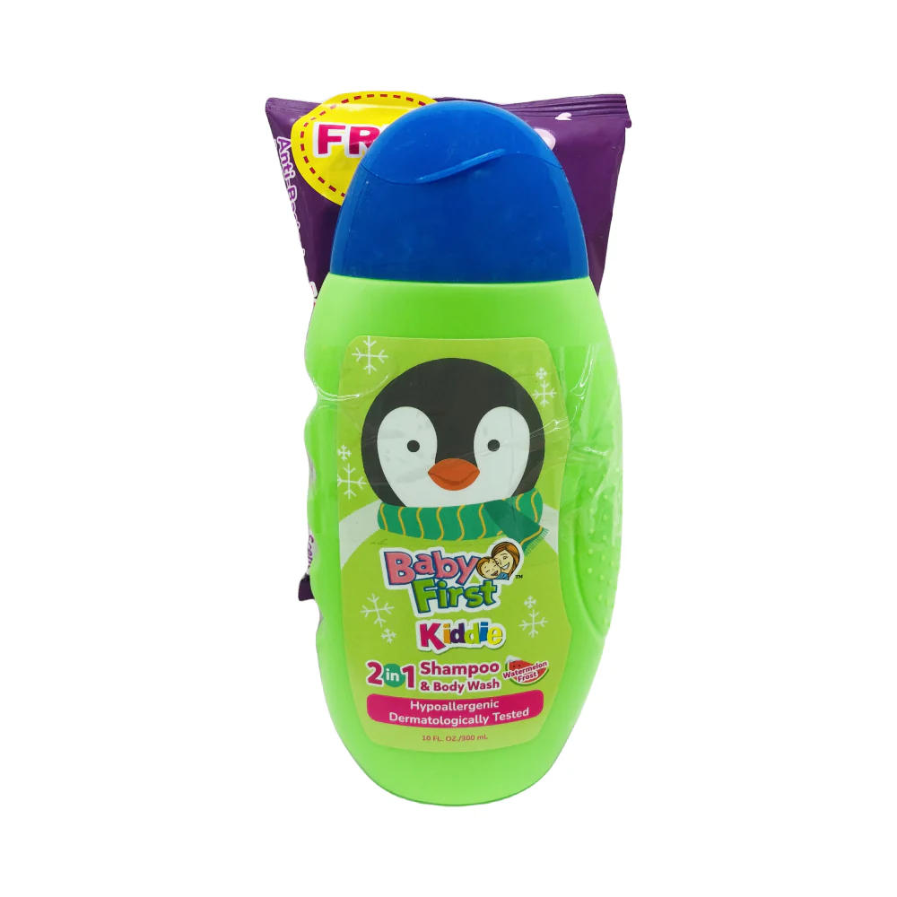 Baby First 2 in 1 Kiddie Shampoo And Body Wash 300ml + Kiddie Wipes - Image 3