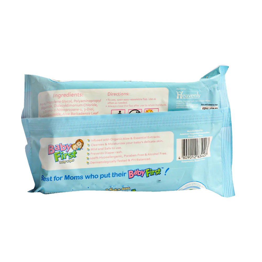 Baby First Baby Wipes Unscented 60's - Image 2