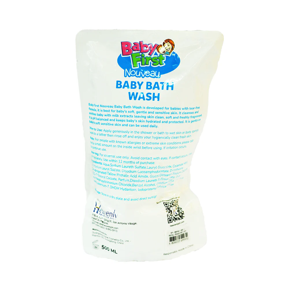 Baby First Nouveau Baby Bath Wash 650ml + Refill Pack 500ml - Image 2
