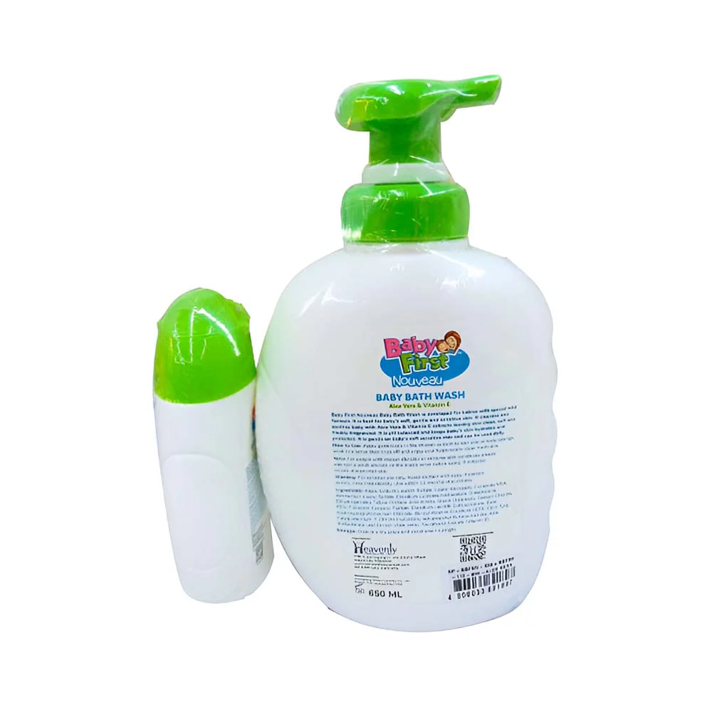 Baby First Nouveau Baby Bath Wash Aloe Vera & Vitamin E 650ml Free 110ml - Image 2