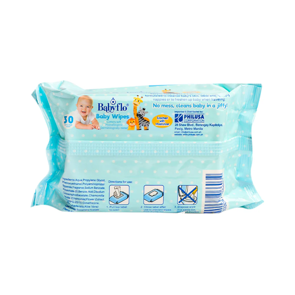 Babyflo Baby Wipes Lightly Fragranced 30's - Image 2