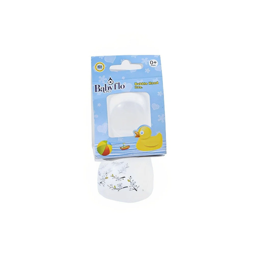 Babyflo Feeding Bottle Bubble Hood White 60ml (2oz)