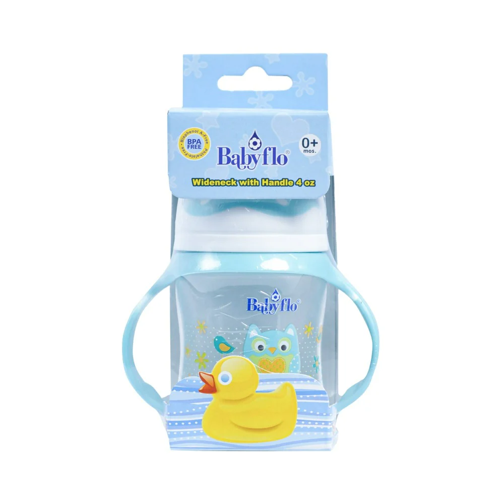 Babyflo Feeding Bottle Wide Neck With Handle 132ml (4oz)