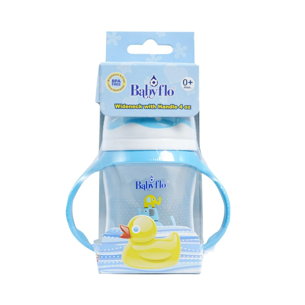 Babyflo Feeding Bottle Wide Neck With Handle 132ml (4oz) - Image 3