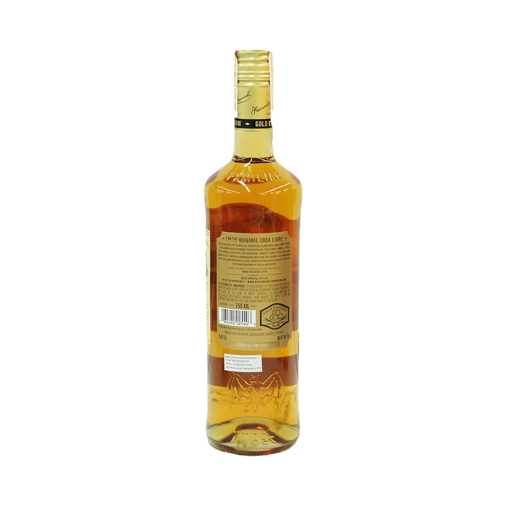 Bacardi Carta de Oro Gold Rum 750ml - Image 3