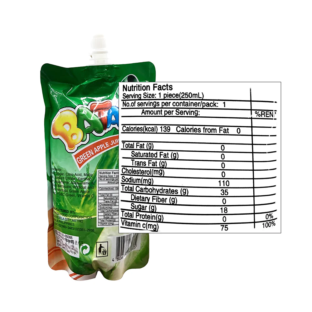 Batata Juice Drink Green Apple 250ml - Image 2