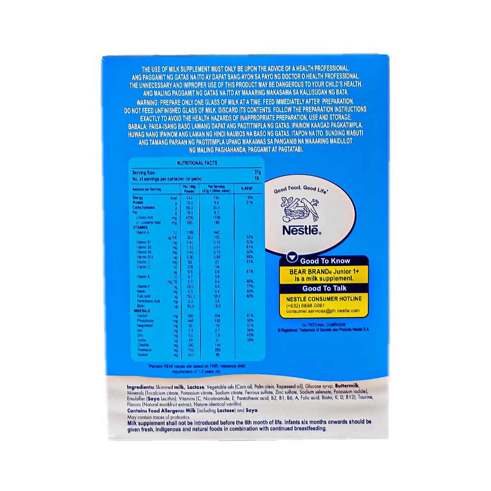 Bear Brand Junior Milk Supplement 1-3yrs Old 400g - Image 2