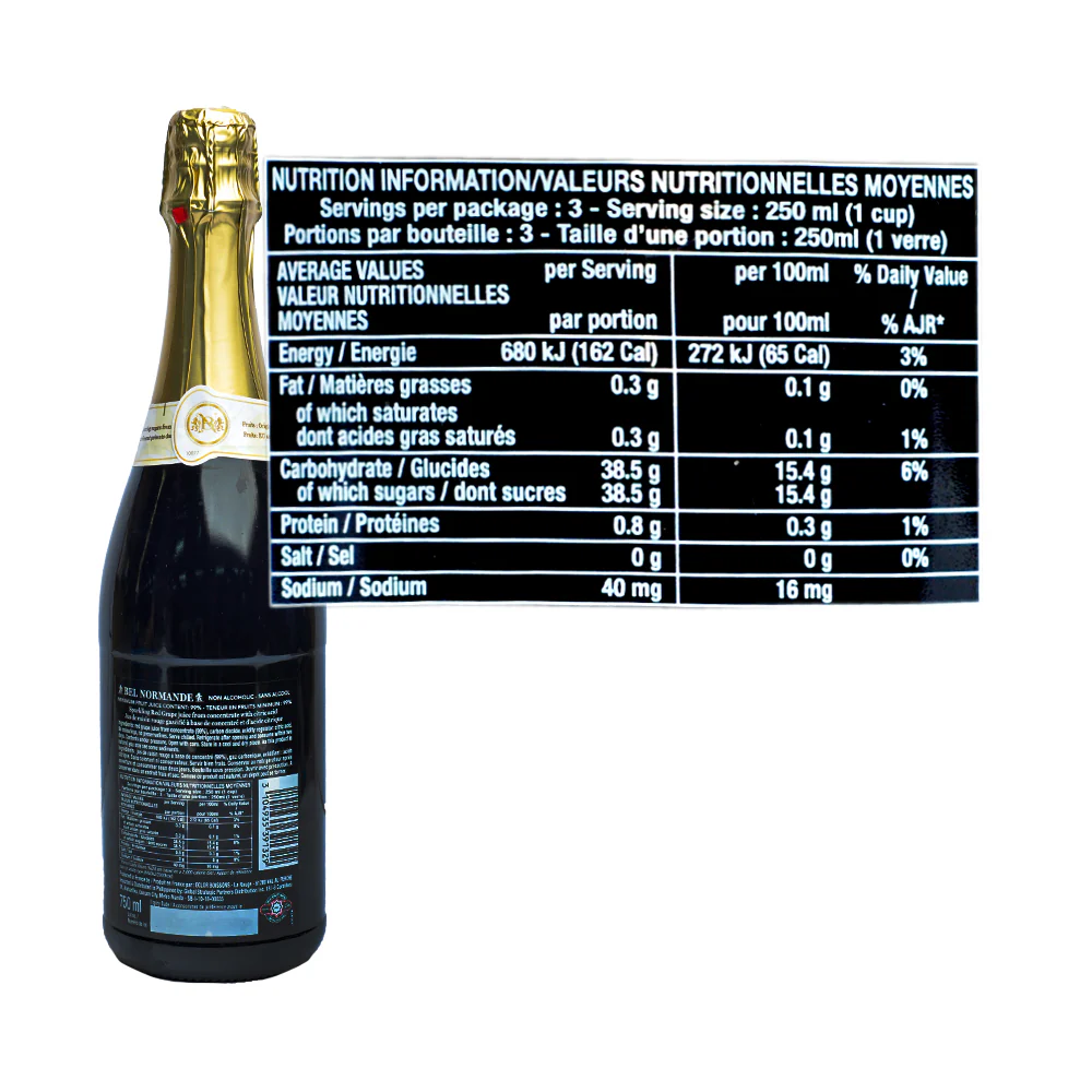 Bel Normande Sparkling Juice Red Grape 750ml - Image 2