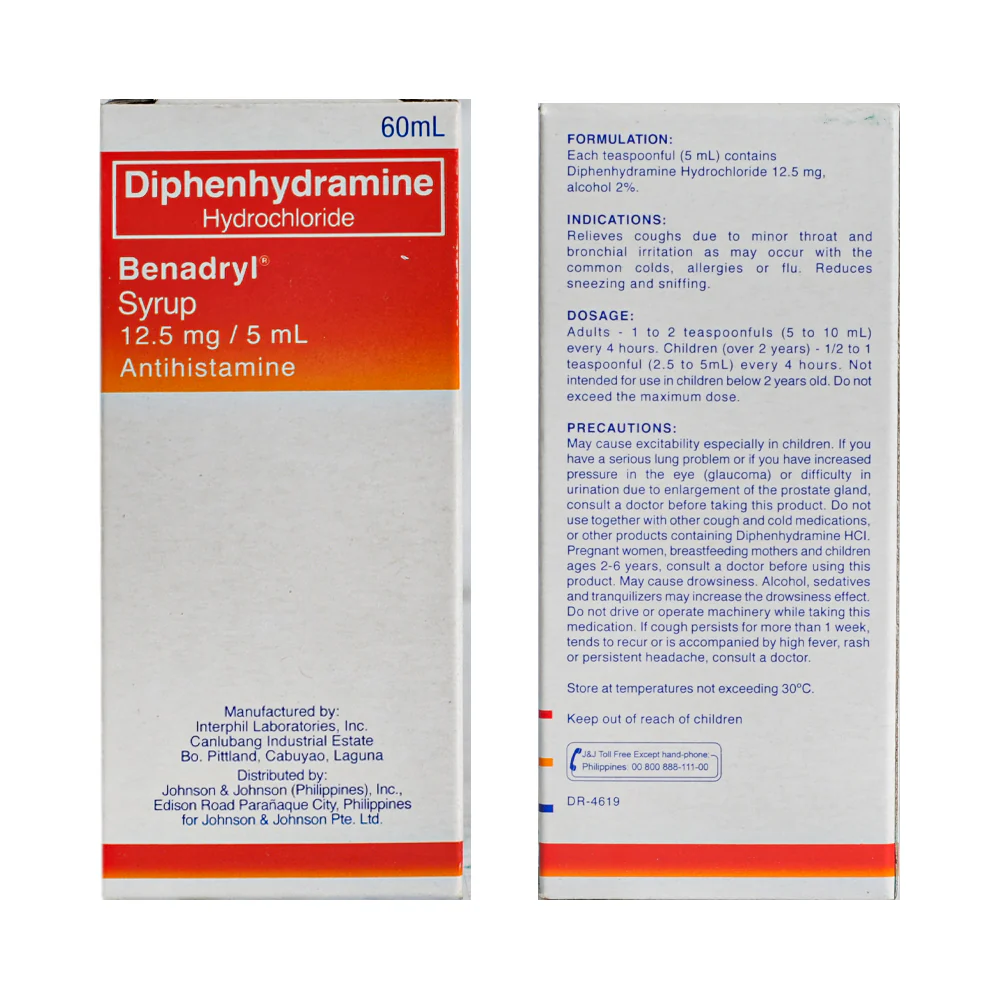Benadryl 12.5mg/5ml Syrup 60ml - Image 2