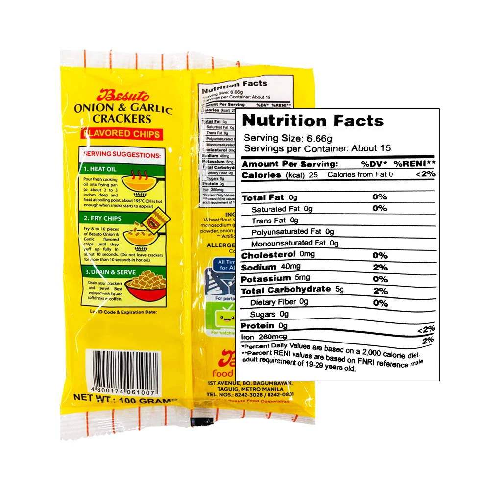 Besuto Prawn Cracker Onion Garlic 100g - Image 2