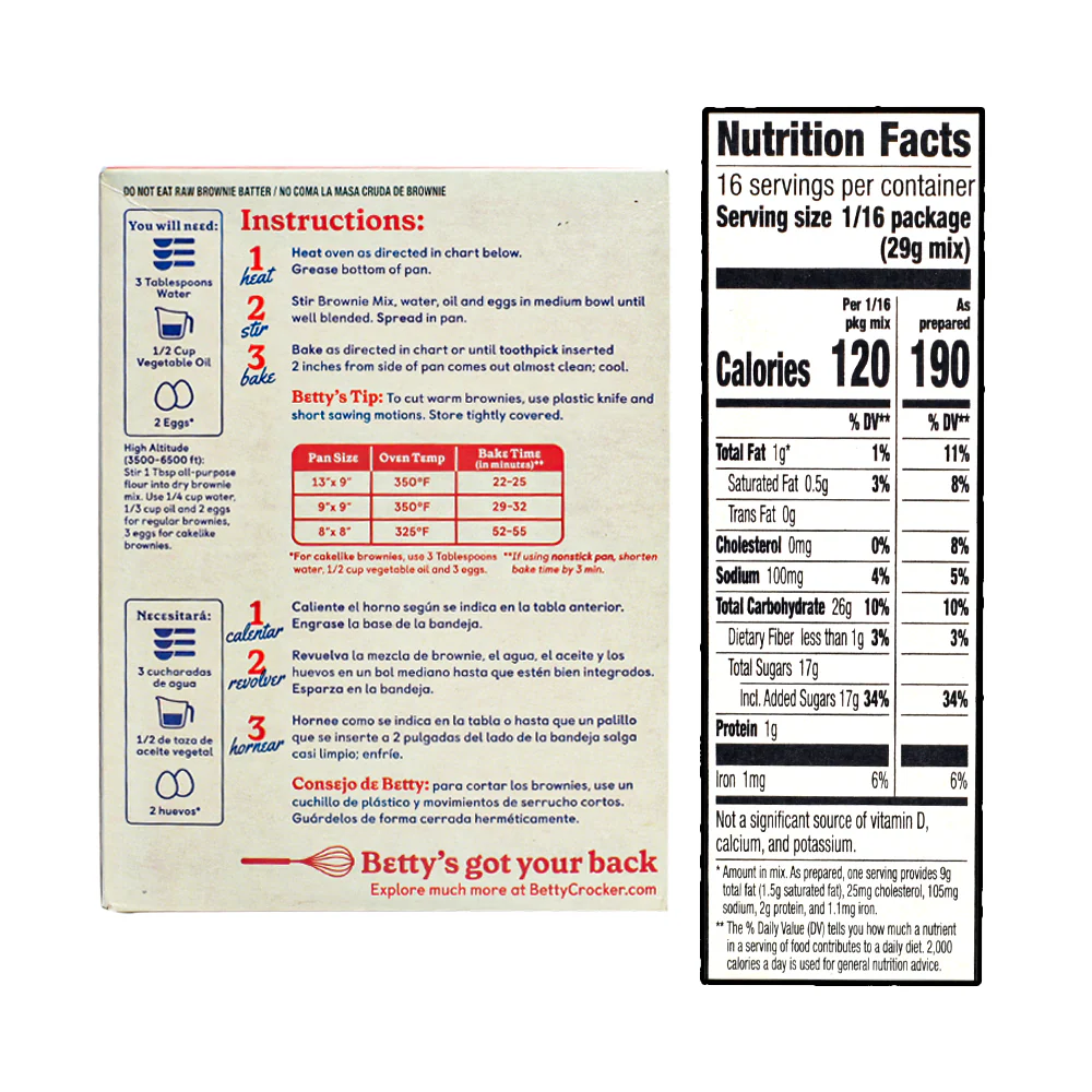 Betty Crocker Dark Chocolate Brownie Mix 462g - Image 2