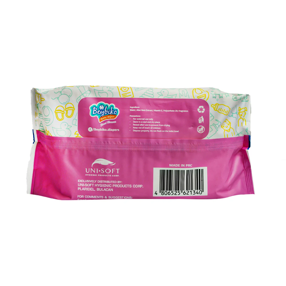 Beybiko Baby Wipes Floral Blossom 80's + 20 Sheets - Image 2