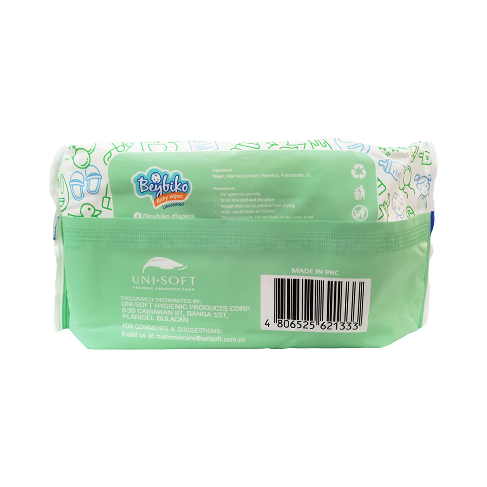 Beybiko Baby Wipes Unscented 80's + 20 Sheets - Image 2