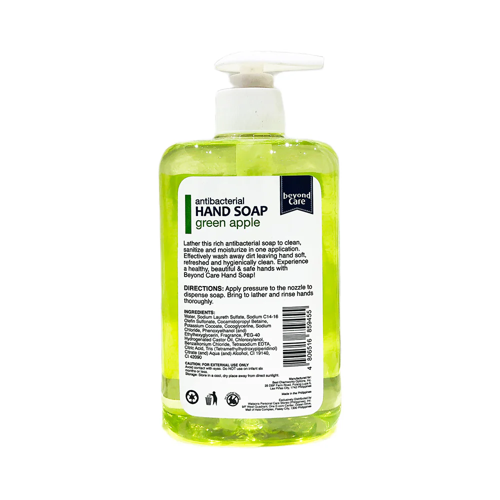 Beyond Care Antibacterial Hand Soap Green Apple 500ml - Image 3