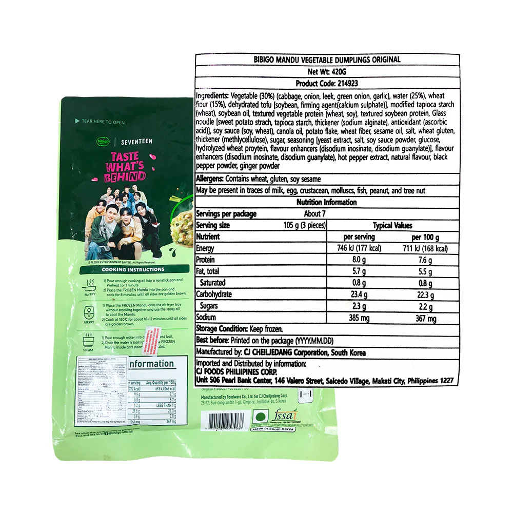Bibigo Mandu Vegetable Dumplings 420g - Image 6